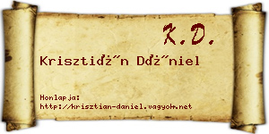 Krisztián Dániel névjegykártya
